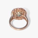 18k Rose Gold Yellow and Pink Sapphire Cocktail Ring Back View
